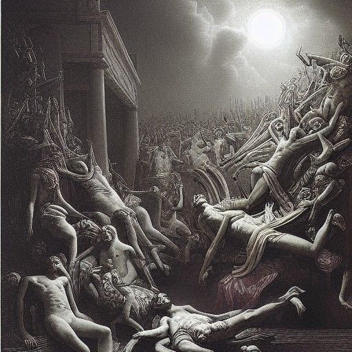 Ten Plagues of Egypt: Baroque Dystopian Painting