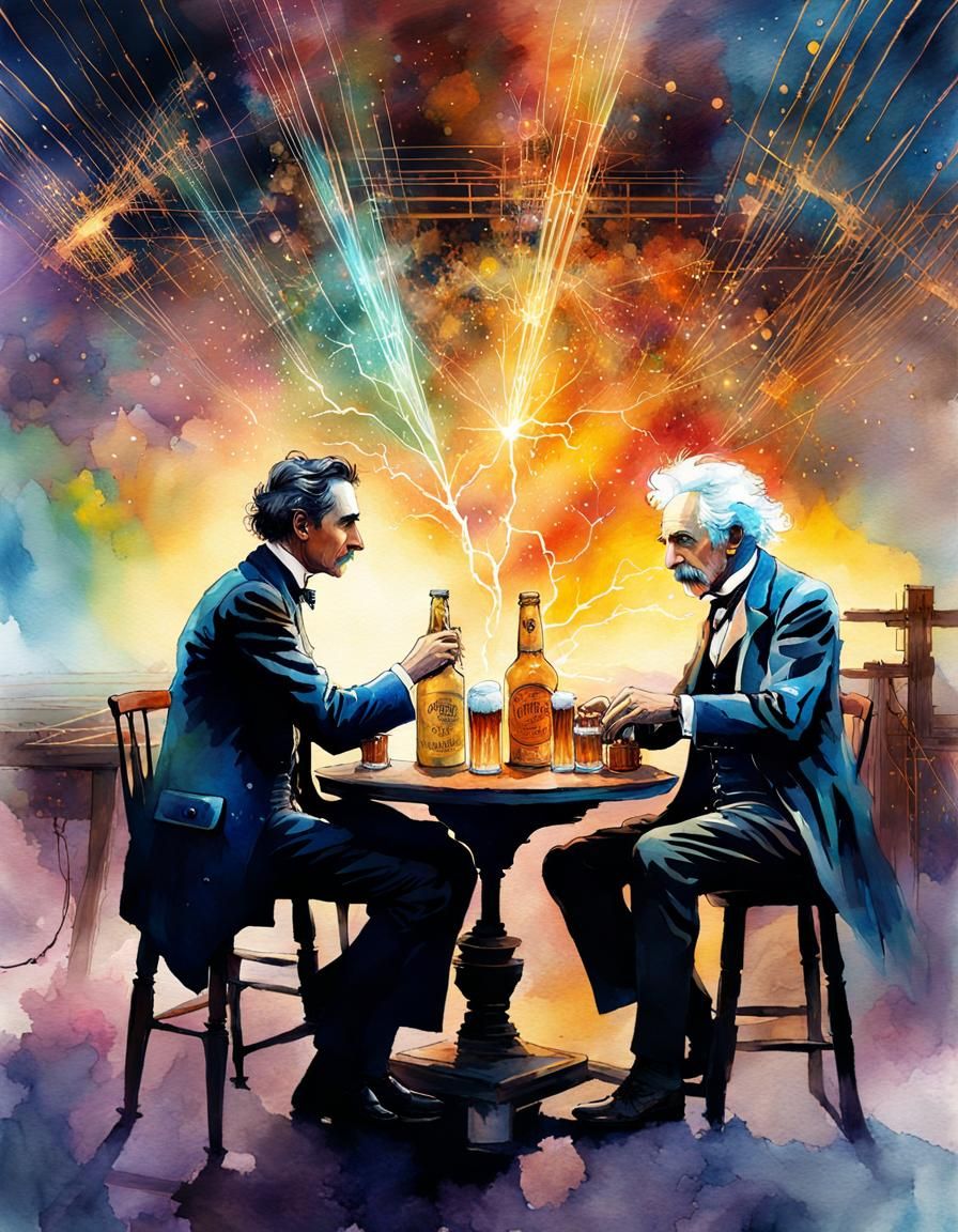 Albert Einstein and Nikola Tesla