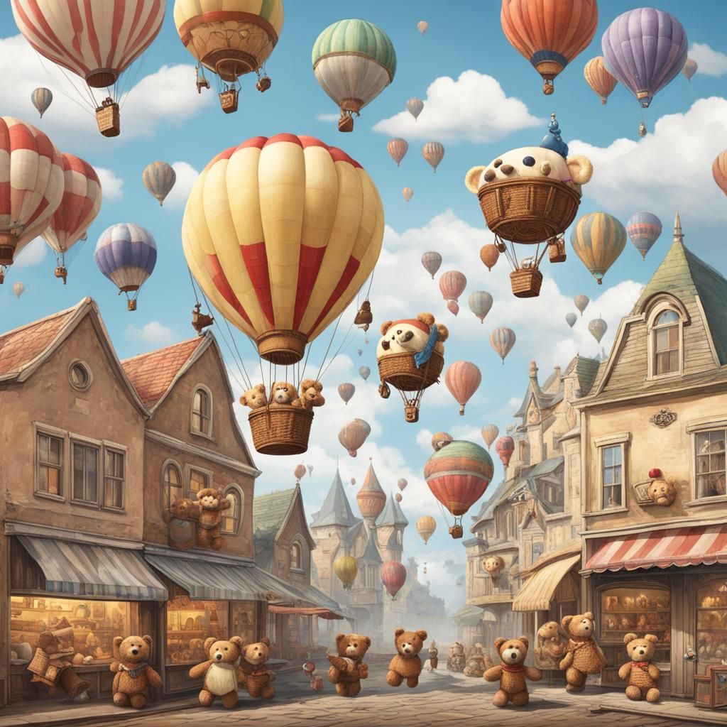 Whimsical Upside Down Toy Store with Balloons
