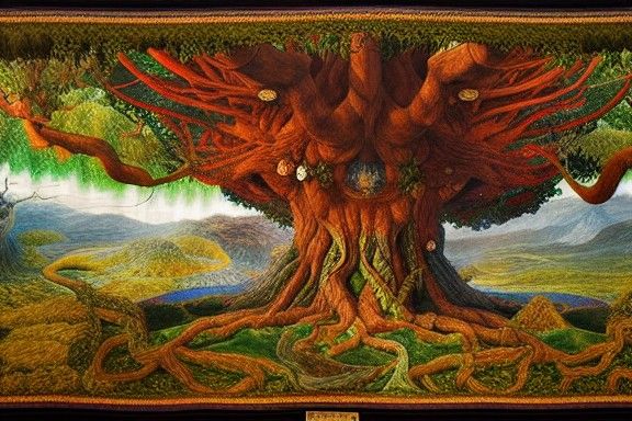 Yggdrasil Tapestry from Norse Mythology