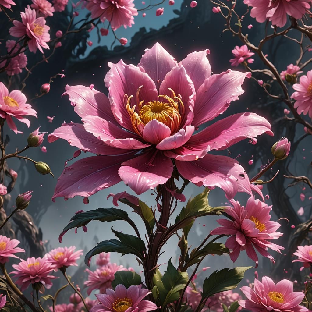 Pink Flower Representing Rebirth and Hope