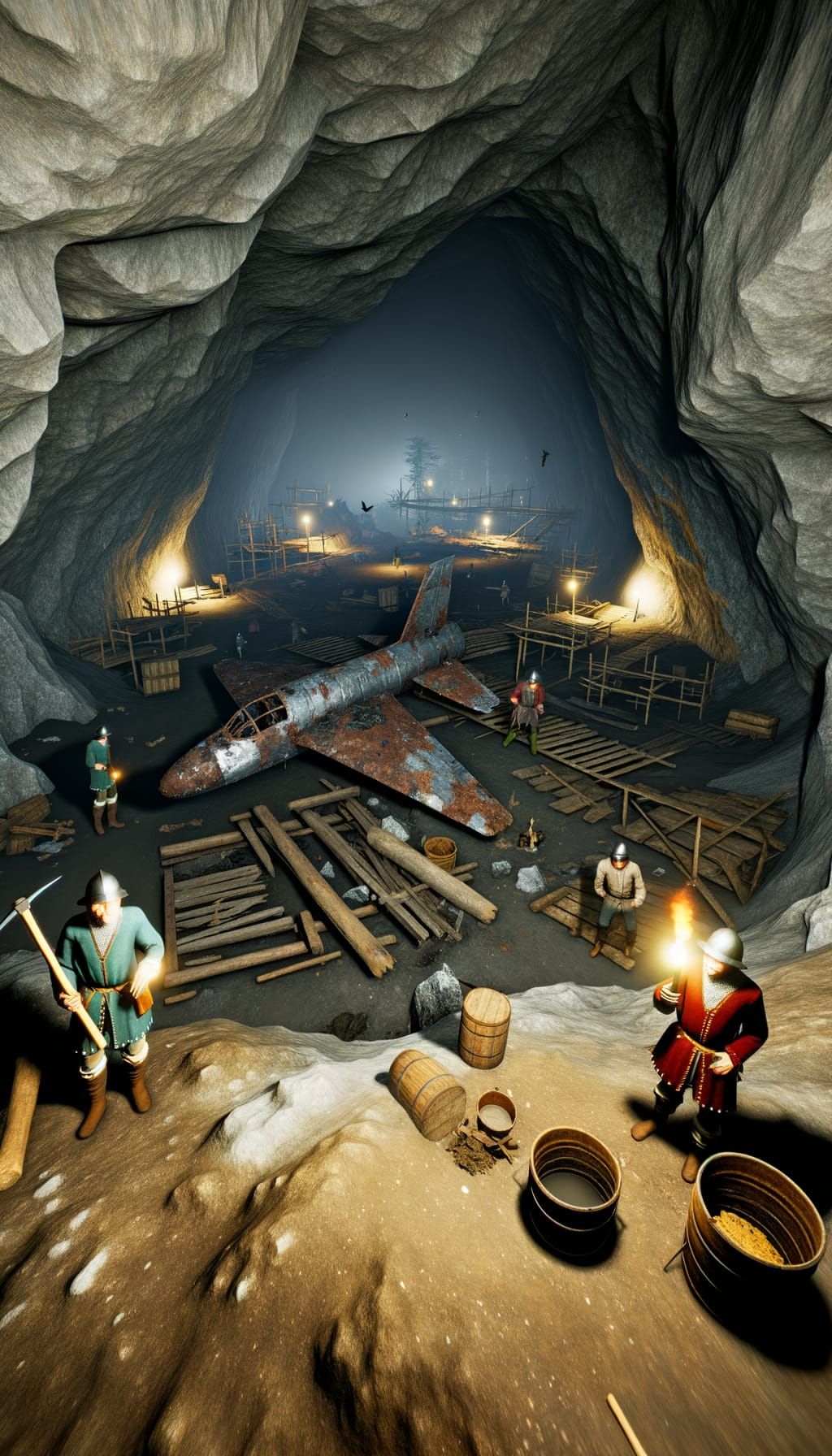Miners Discover Modern Ruins in Underground Cavern