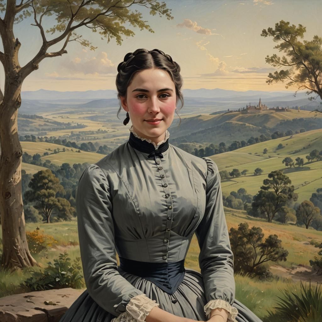 Historical Portrait of Catherine Wunder in Oil