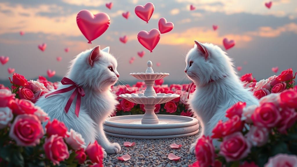 Romantic Whimsical Garden Date in Hyperrealistic Style