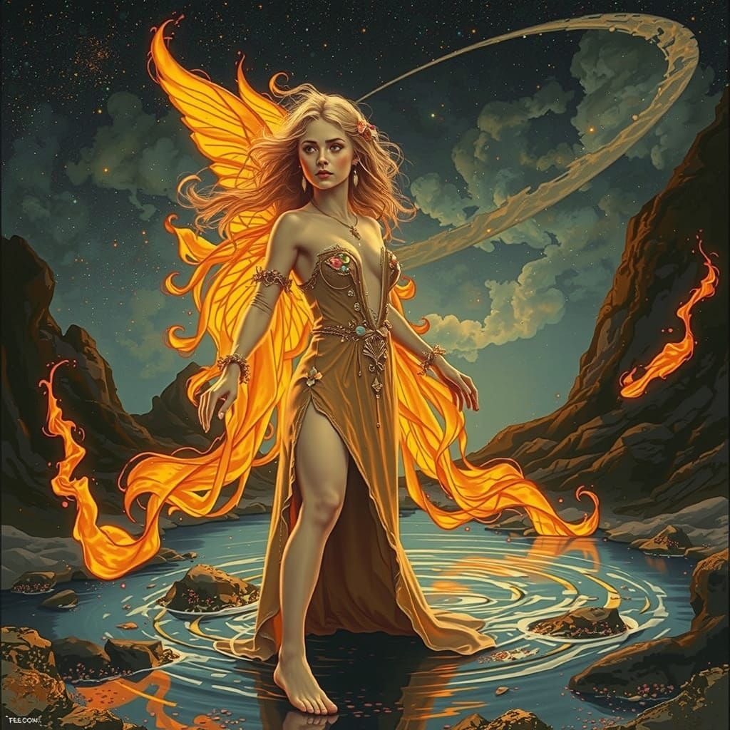 Celestial Fire Nymph in Liquid Starlight