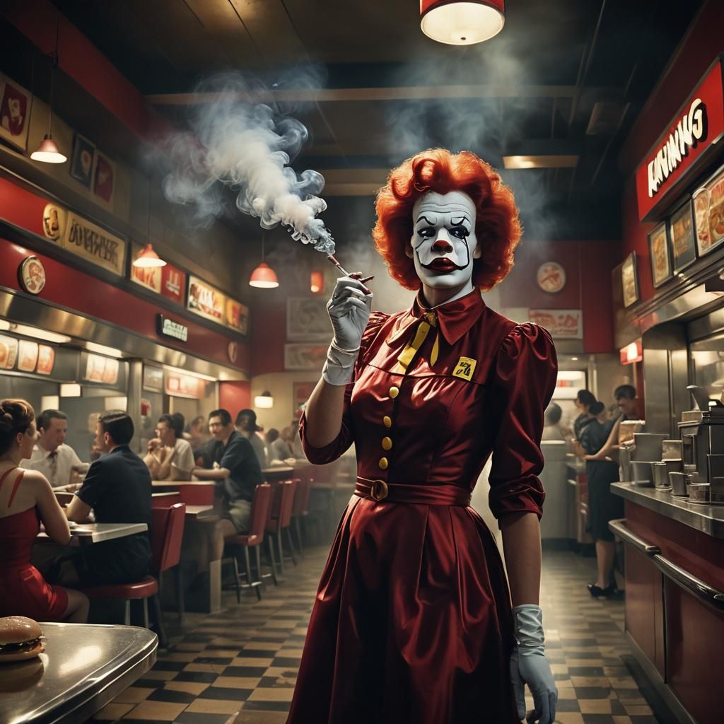 Ronald McDonald as Surreal Drag Portrait