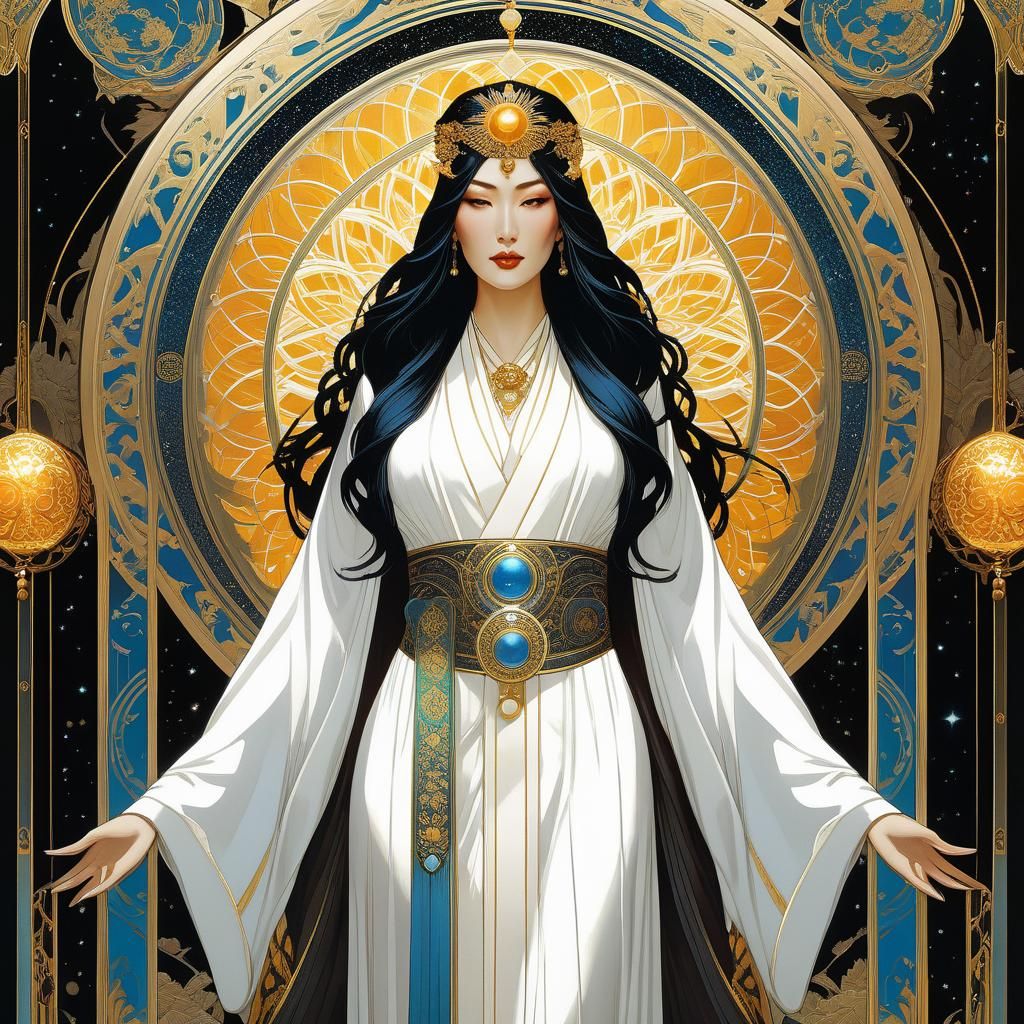 Goddess Tarot Card in Art Nouveau Style