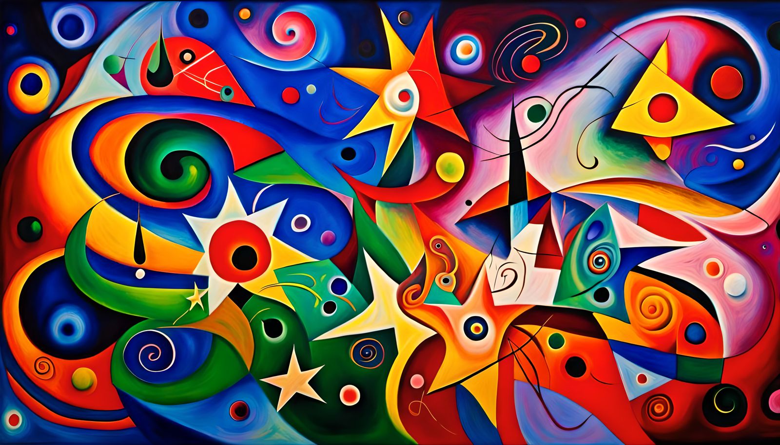 Abstract Starry Maelstrom in Impasto Oil Style