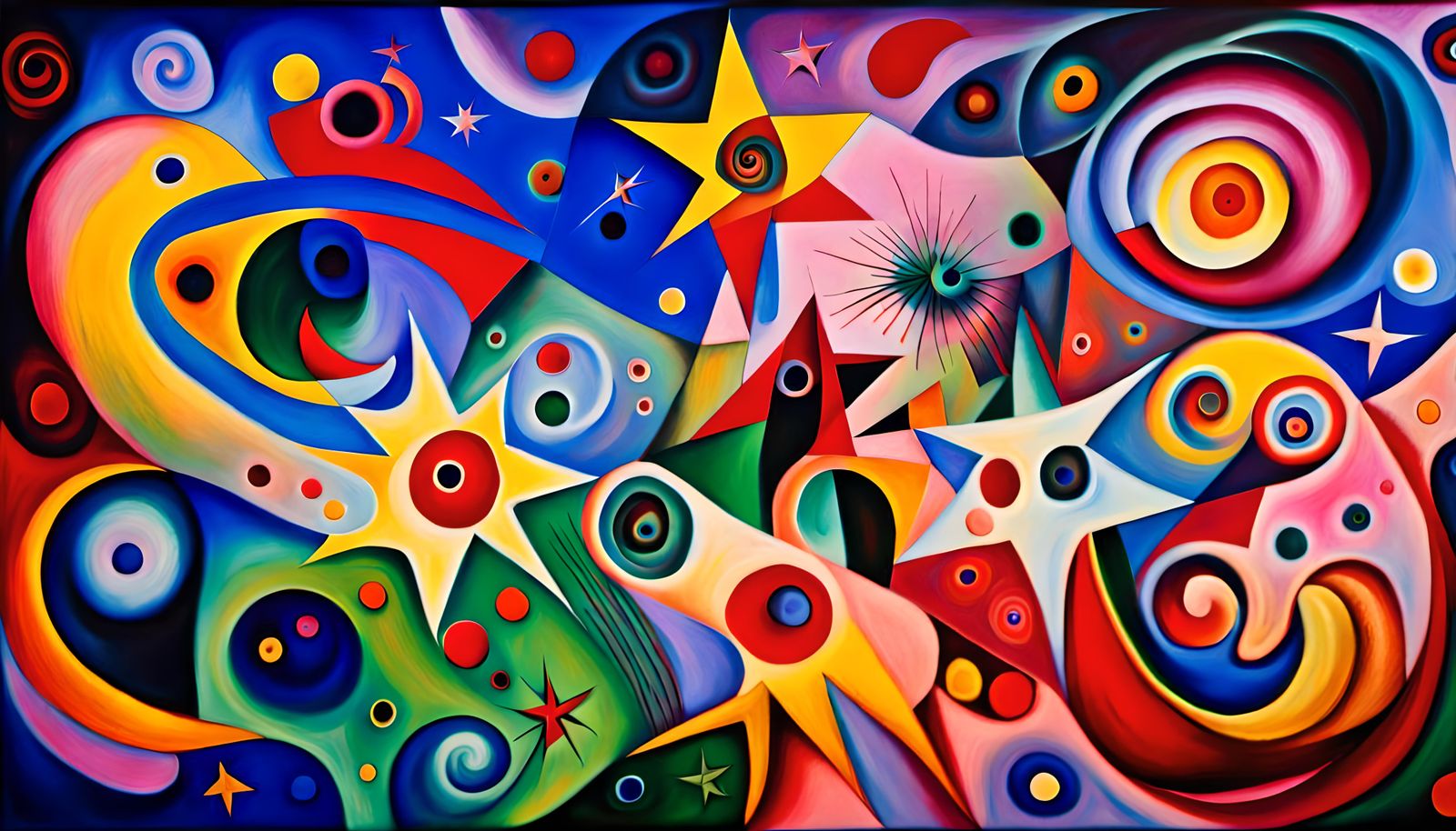 Iridescent Star Maelstrom in Abstract Impasto Style