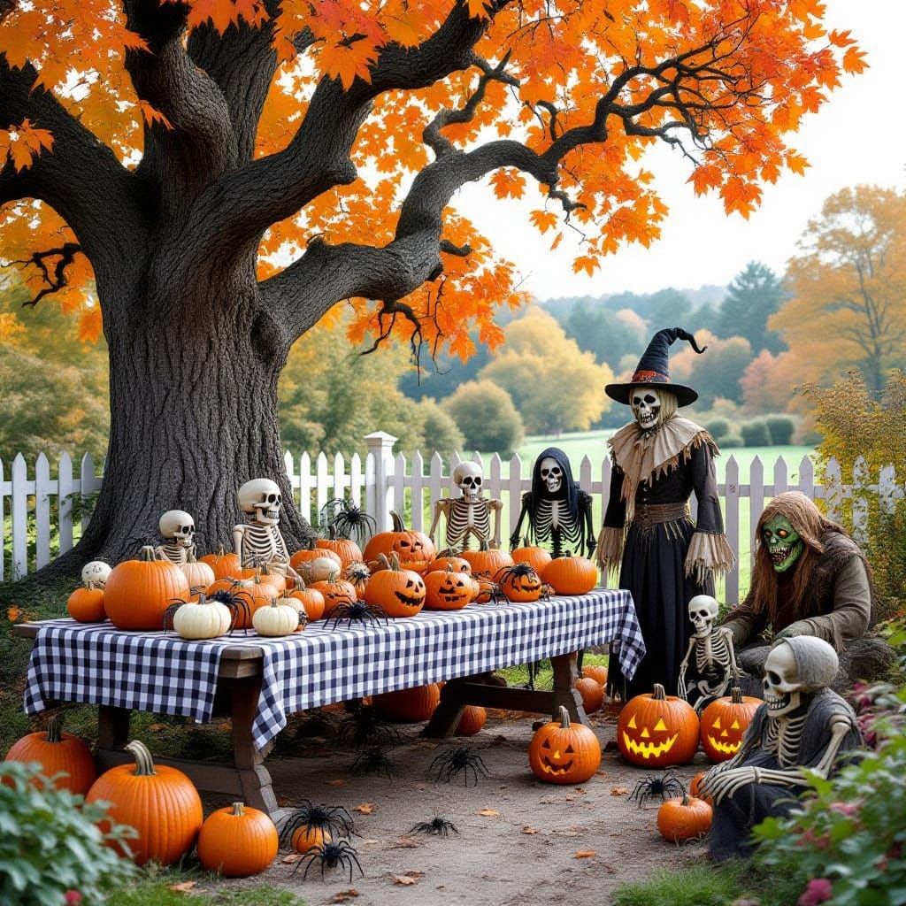 Macabre Garden Party With Dancing Skeletons and Trolls