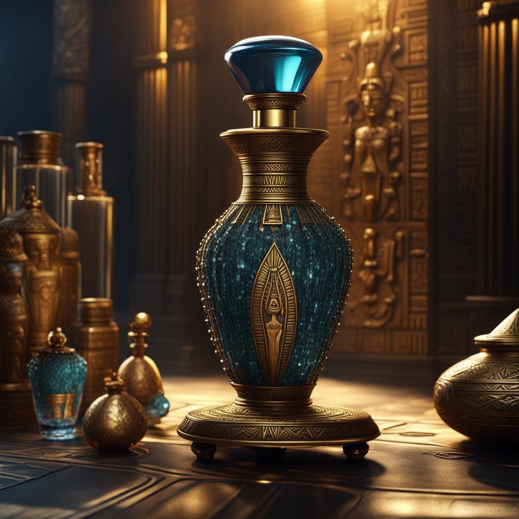 Nefertiti's Mysterious Perfume Bottle: Fantasy Concept Art