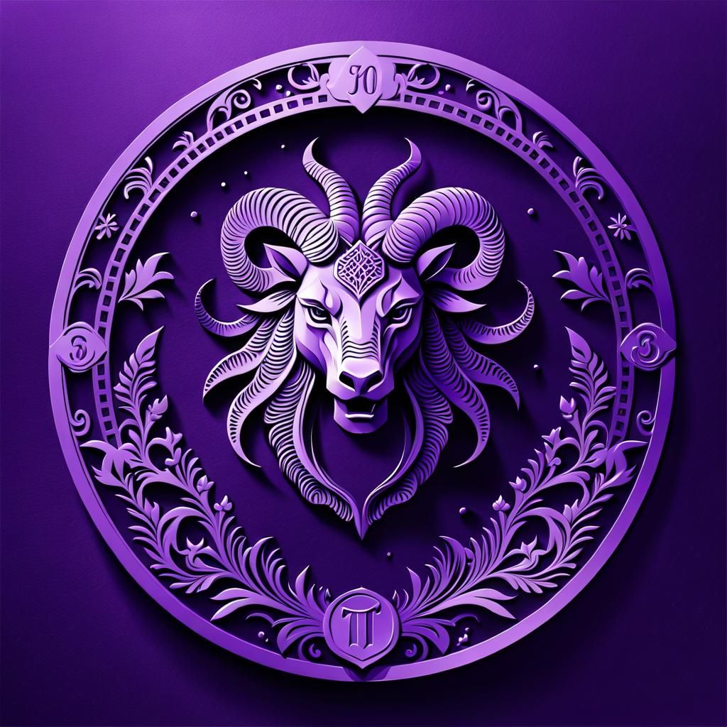 Purple Paper Cut Scorpio Zodiac Logo
