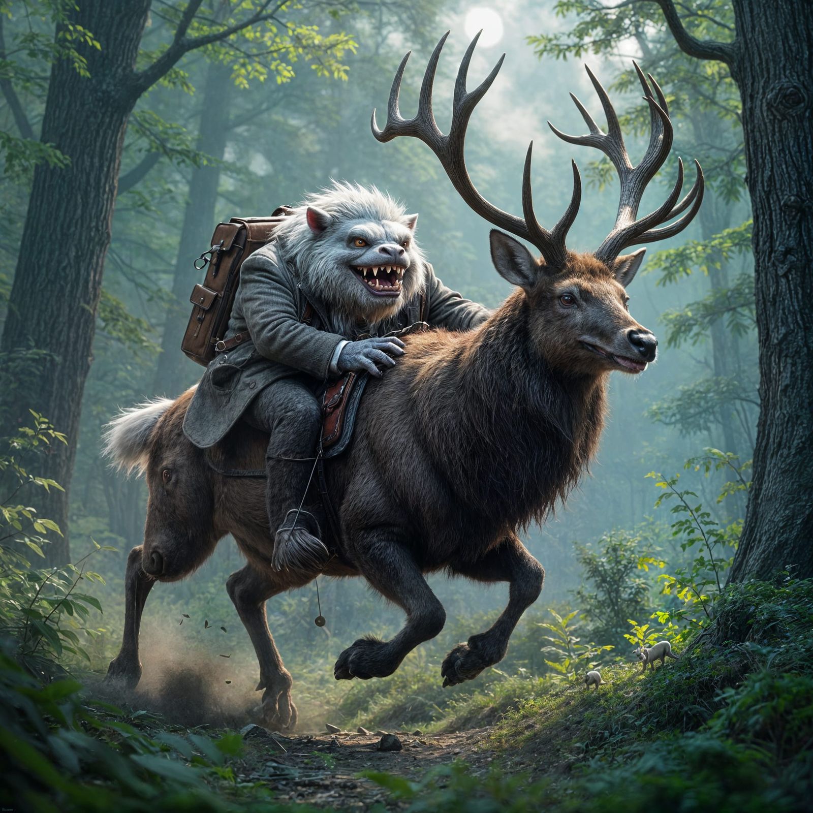 Wumpus Clings to Hart Deer in Forest