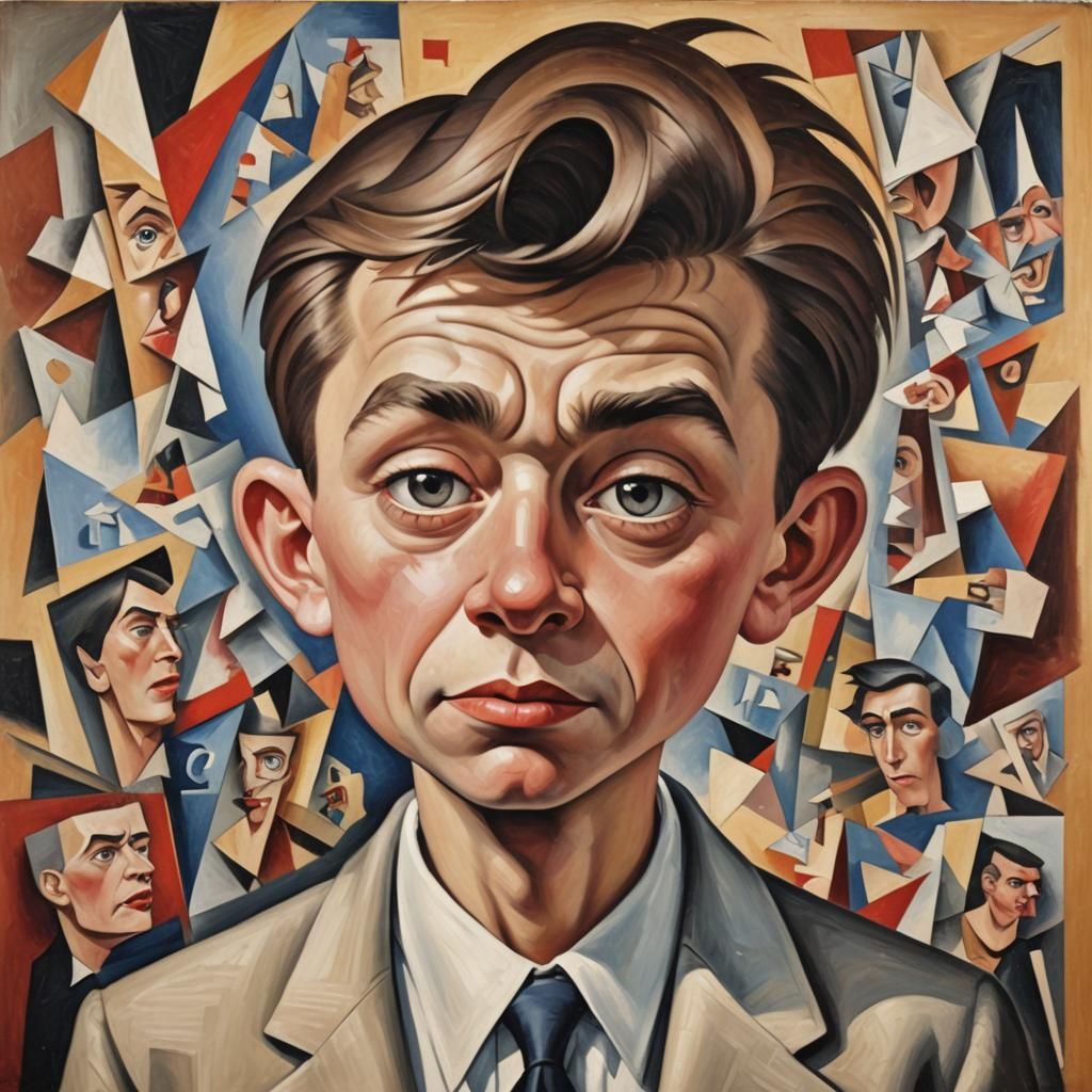Alfred E. Neuman in Abstract Cubism Style