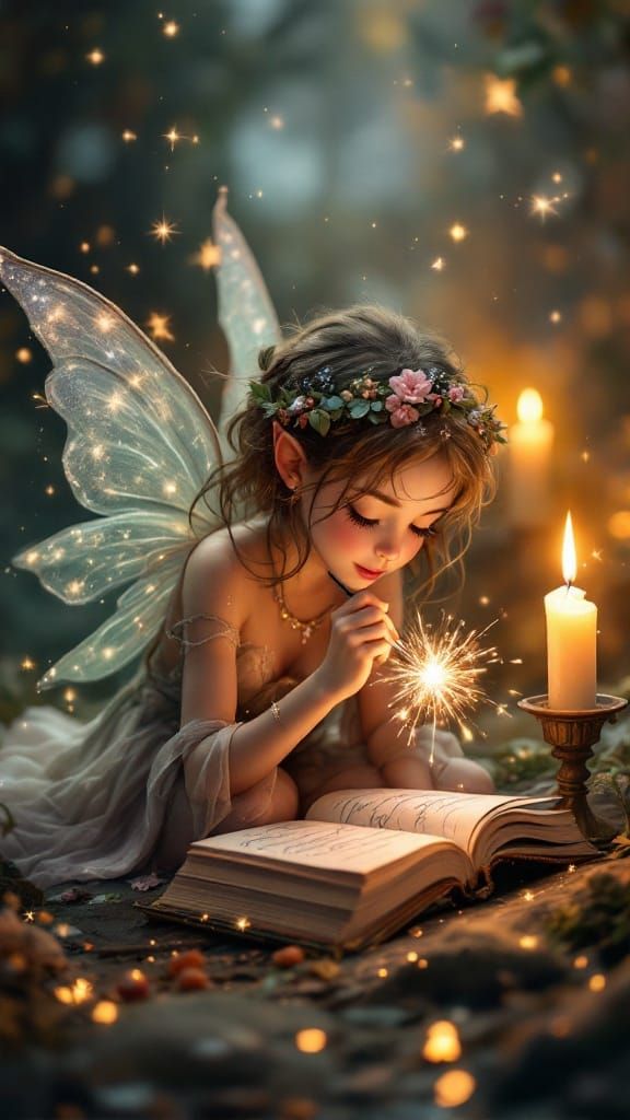 A Fantastical Advent Scene with Glittering Magic