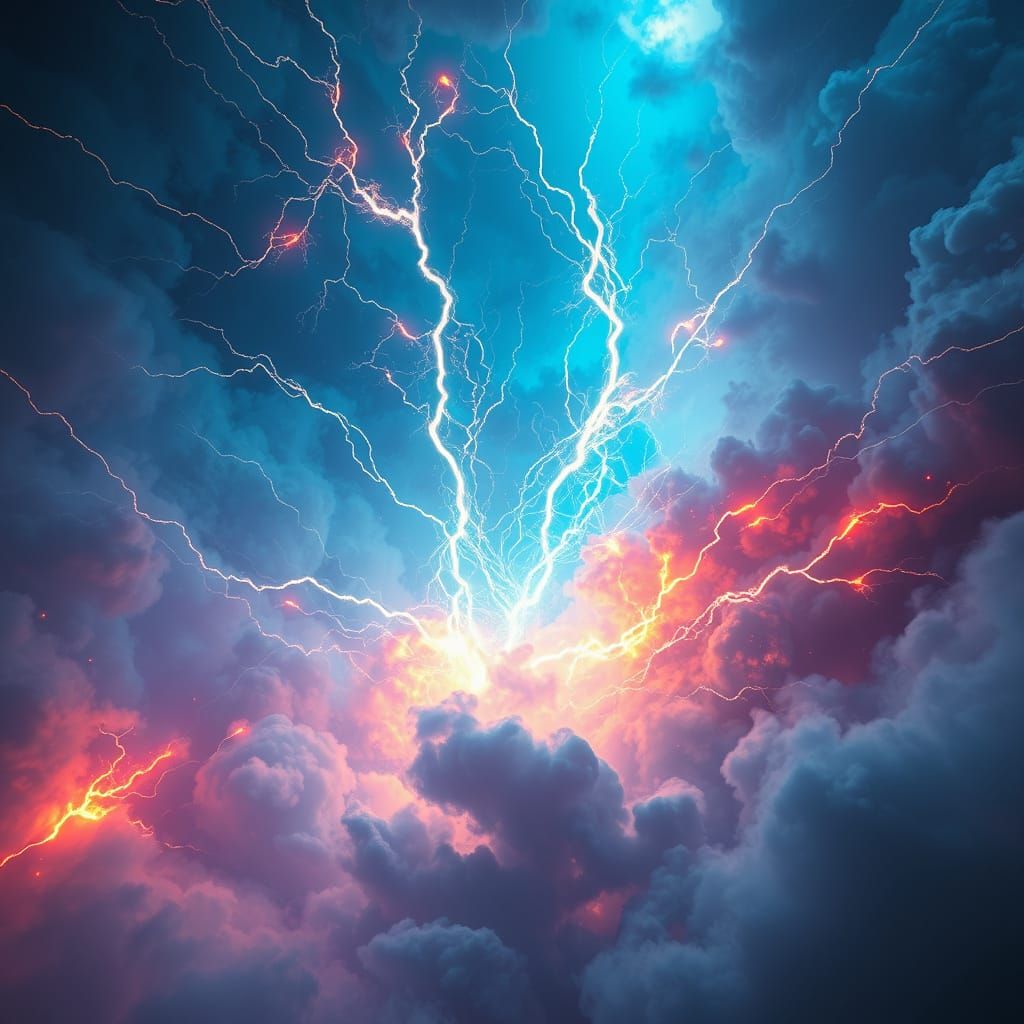 Electricity Unleashed in a Swirling Vortex of Color