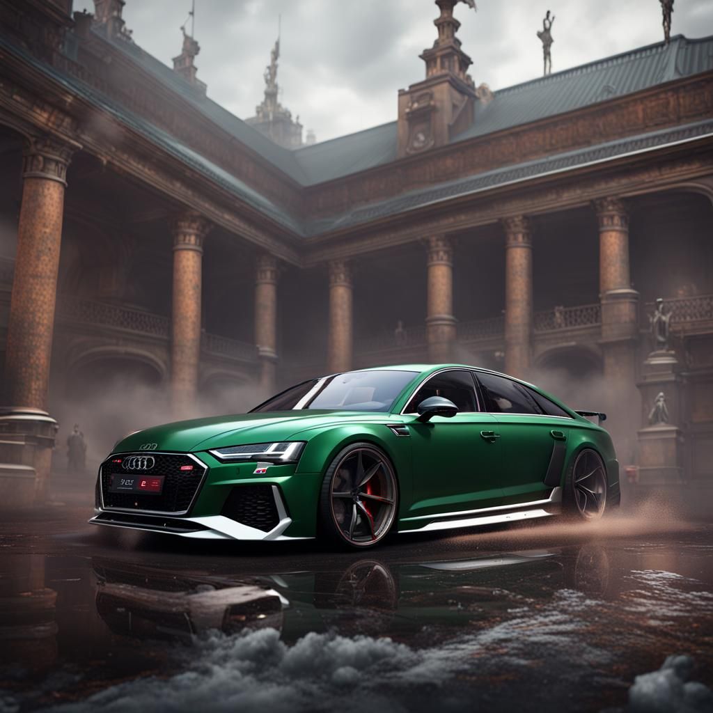 Audi RS8 Drifting: Detailed Matte Painting