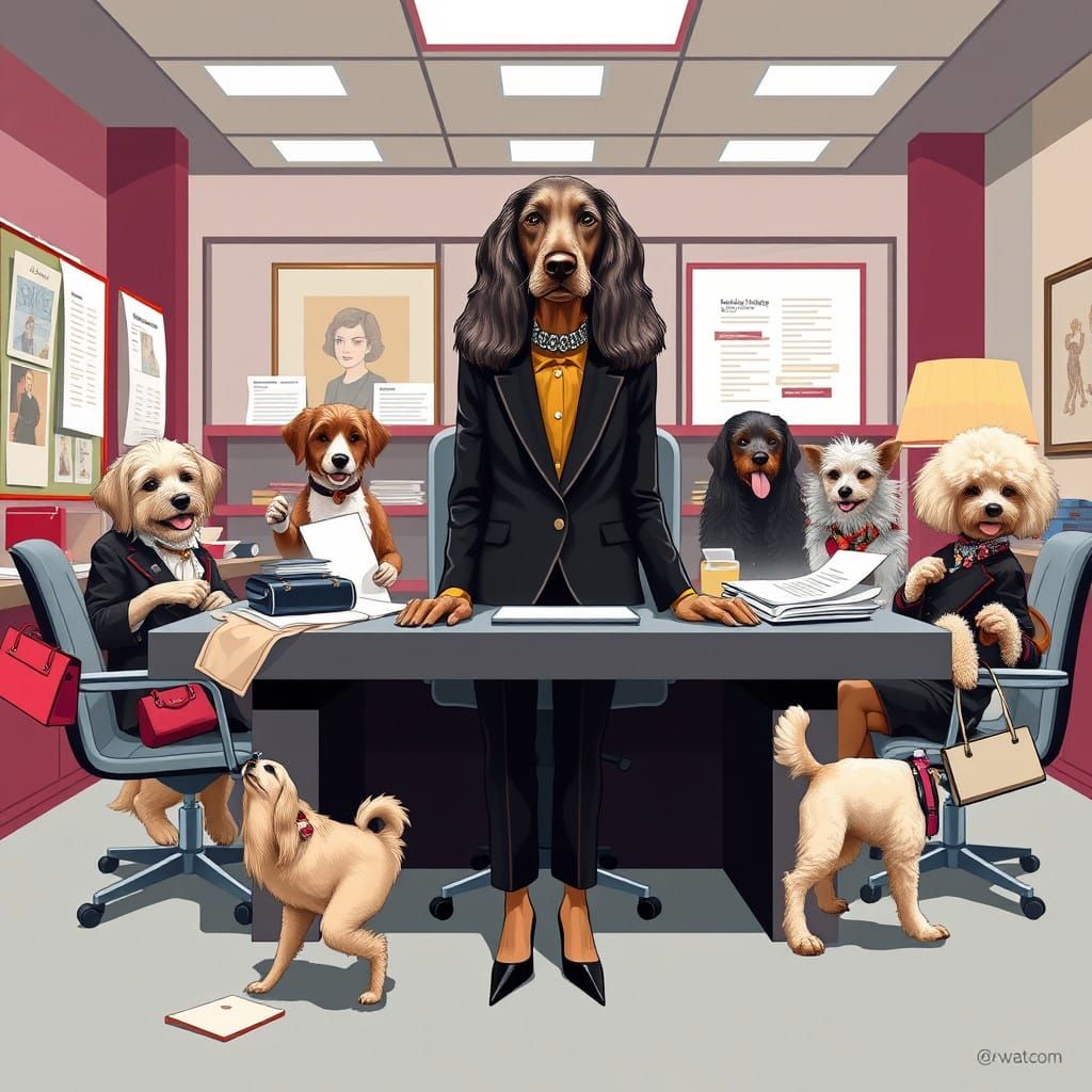 Regal Afghan Hound Decrees Fashion Chaos in Art Deco-Inspire...