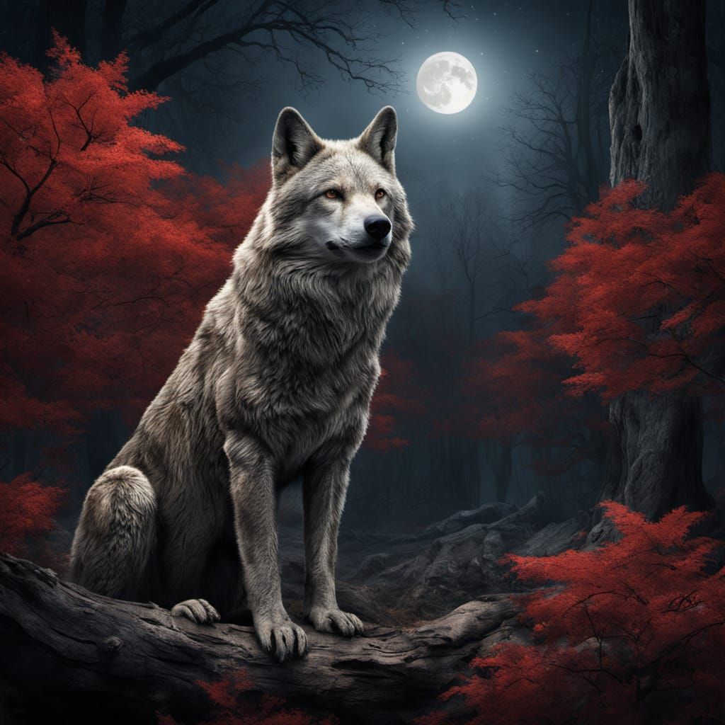 Moonlit Beast Stands at the Threshold of Wild and Digital Ni...