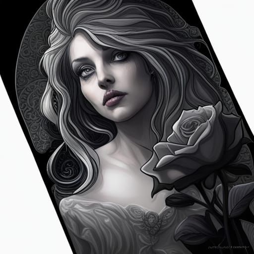 Romantic Gothic Portrait in Snow, Burton Style