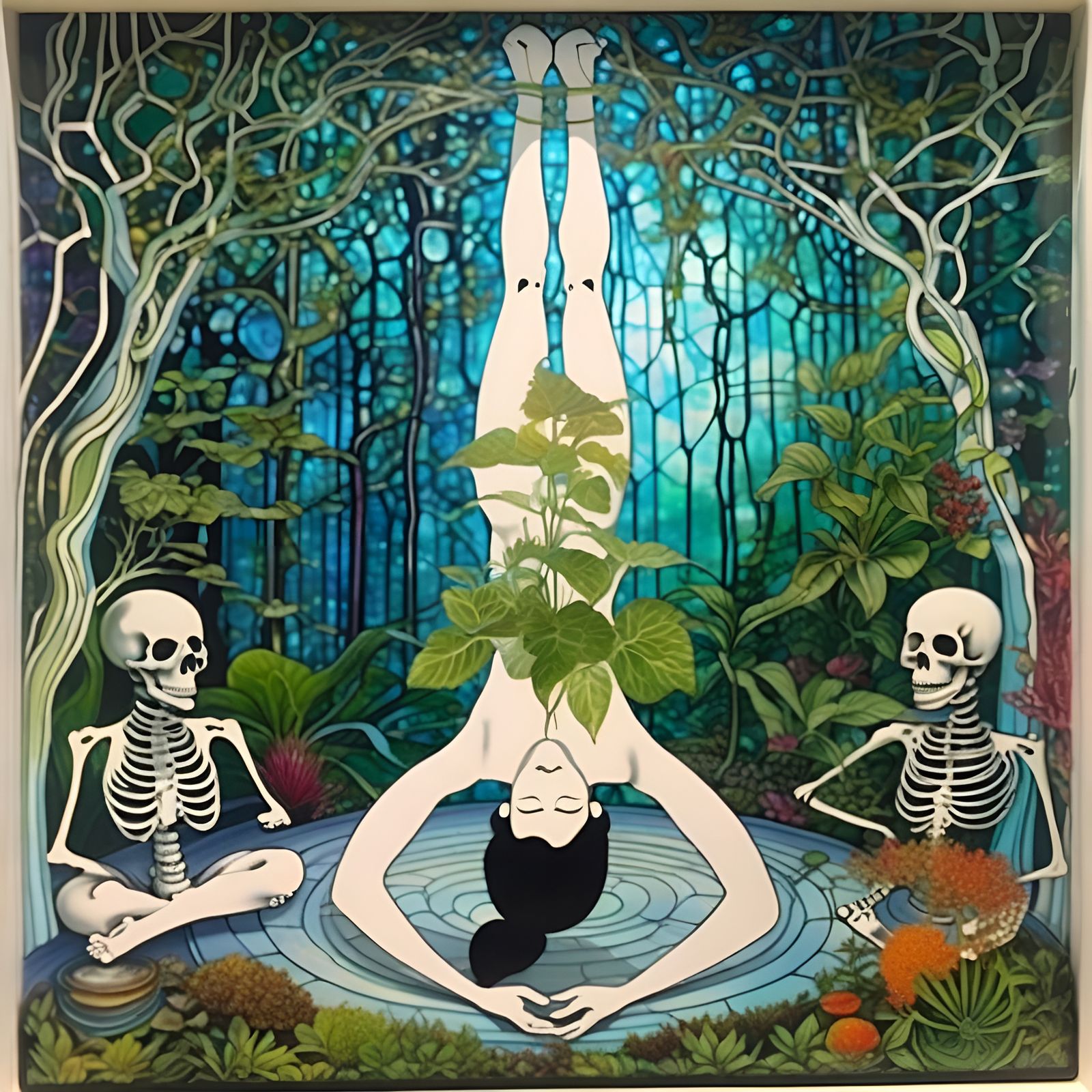 Macabre Miniature World in Japanese Watercolor Style