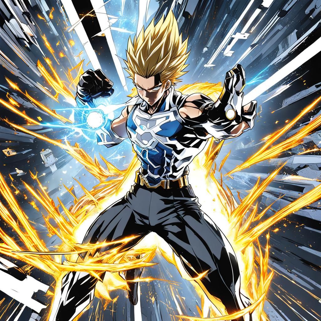 Super Saiyan Transformation in Anime Style