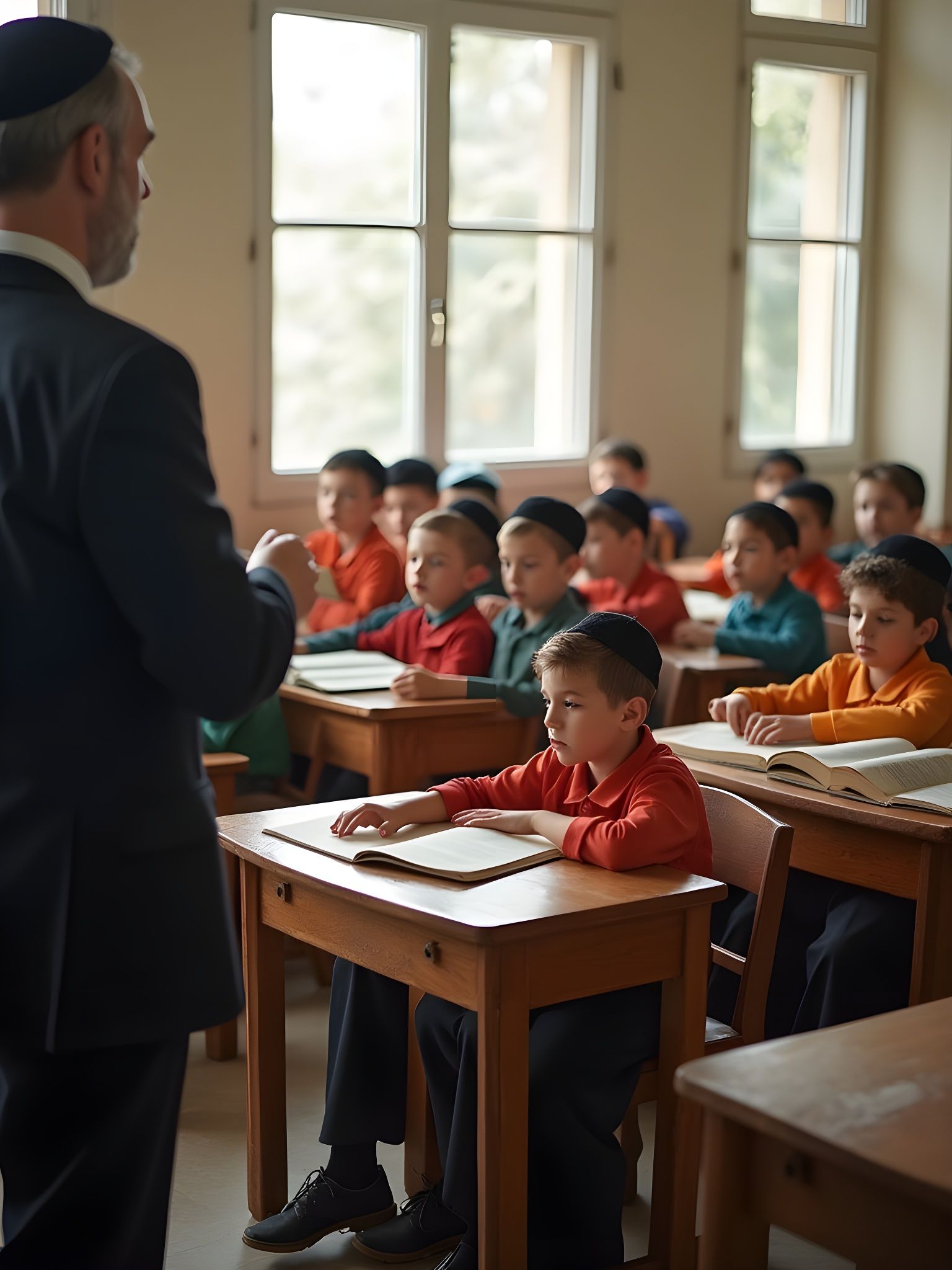 Ultra-Orthodox Children Studying in Classroom