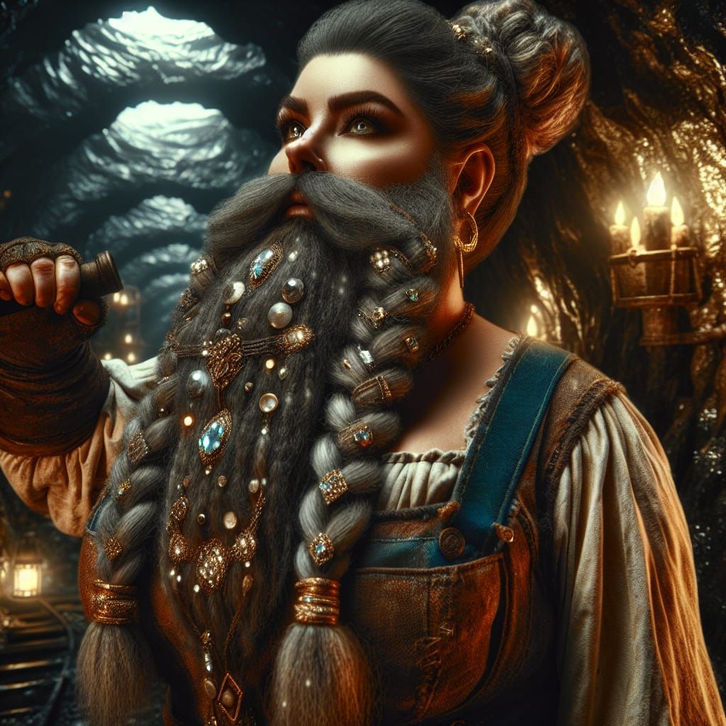 Bearded Female Dwarf in Mountainous Glory