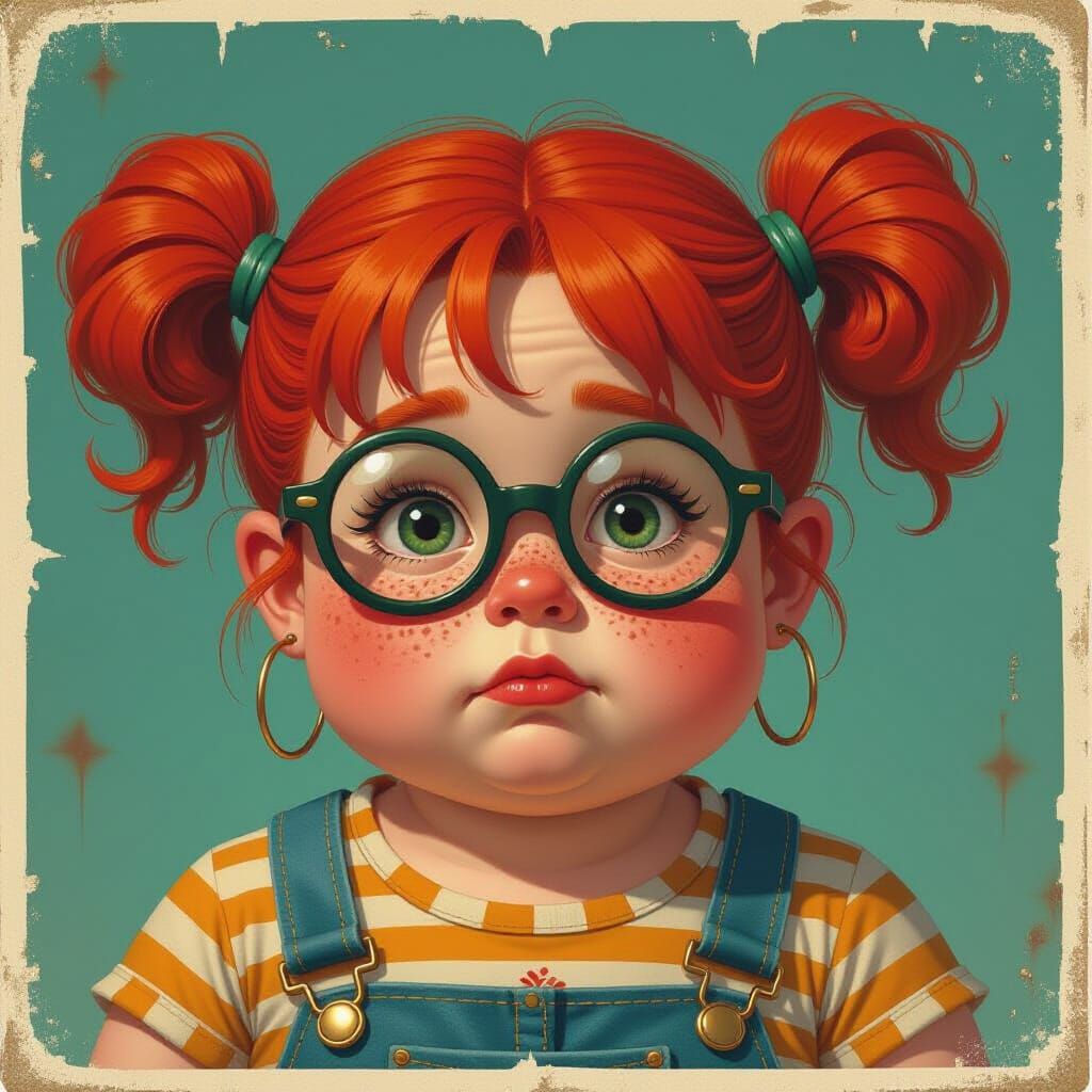 Awful Amber: Garbage Pail Kid in Retro Style