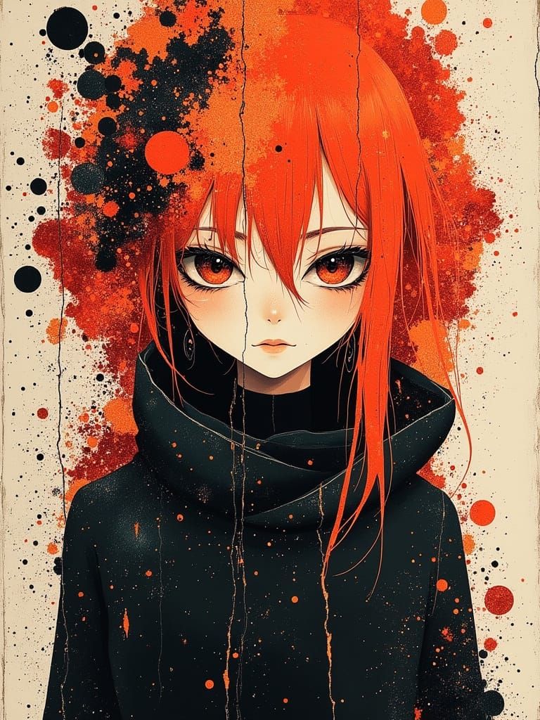 Fiery Female Digimon in Dark, Mystical Style