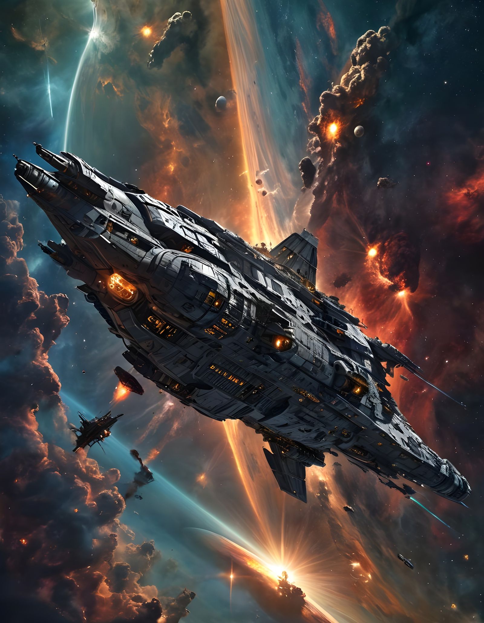 Forged in starlight, drifting through eternity-where power meets cosmic beauty