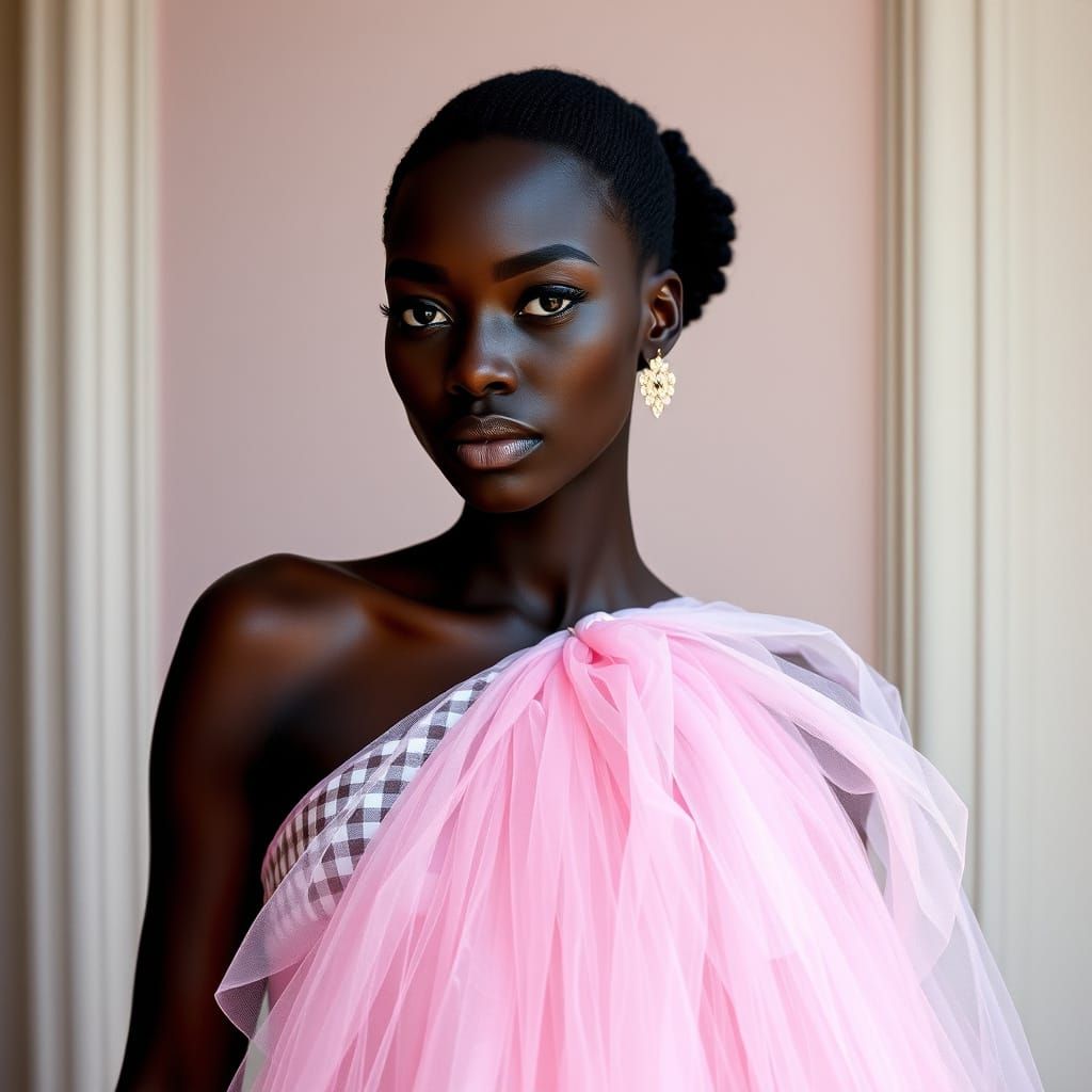 Ethereal Gingham Goddess in Tulle