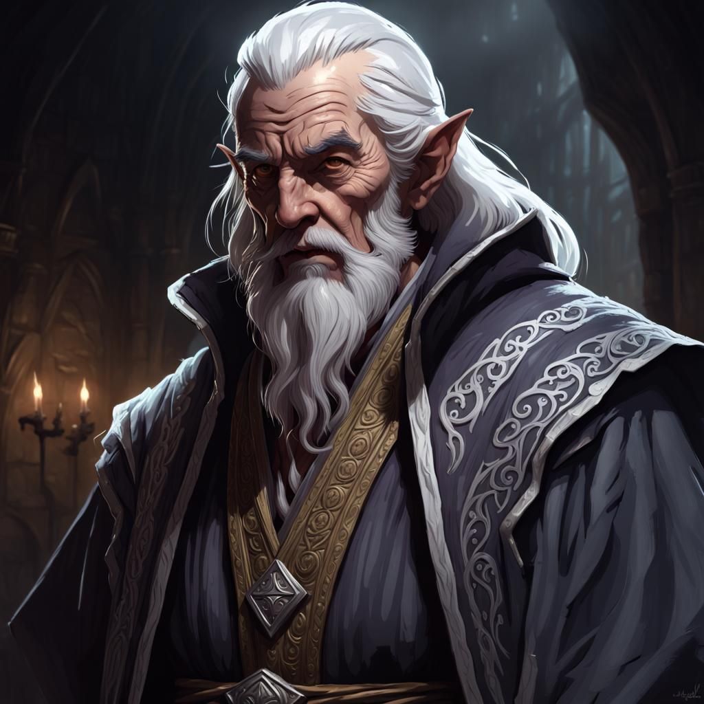 Fantasy Warlock Portrait in Dark Fantasy Style