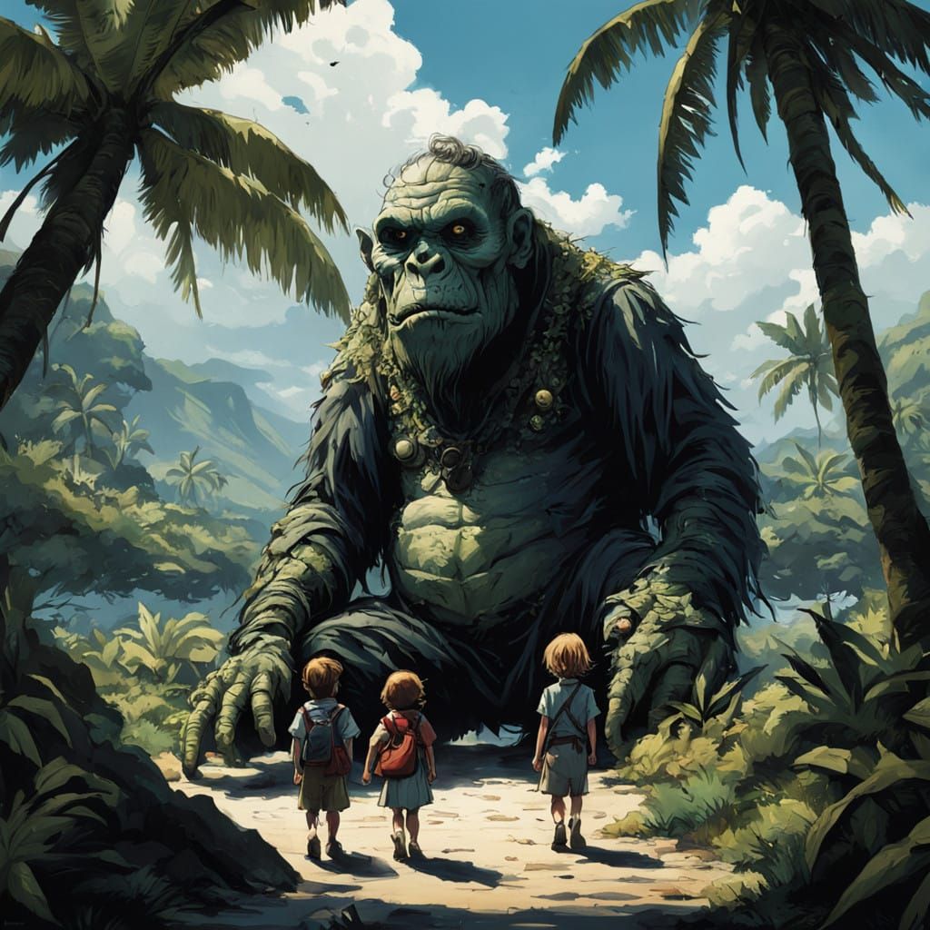 Fiji Vacation Frenzy in a Dark Futuristic Landscape