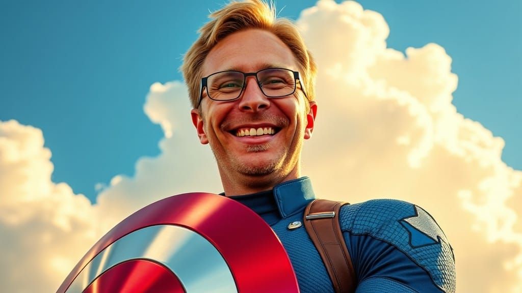 Captain America in Everyday Heroic Attire