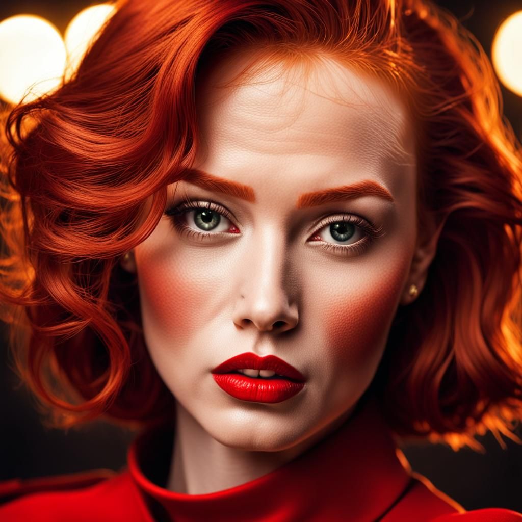 Stunning Redhead Portrait in Pop Art Style