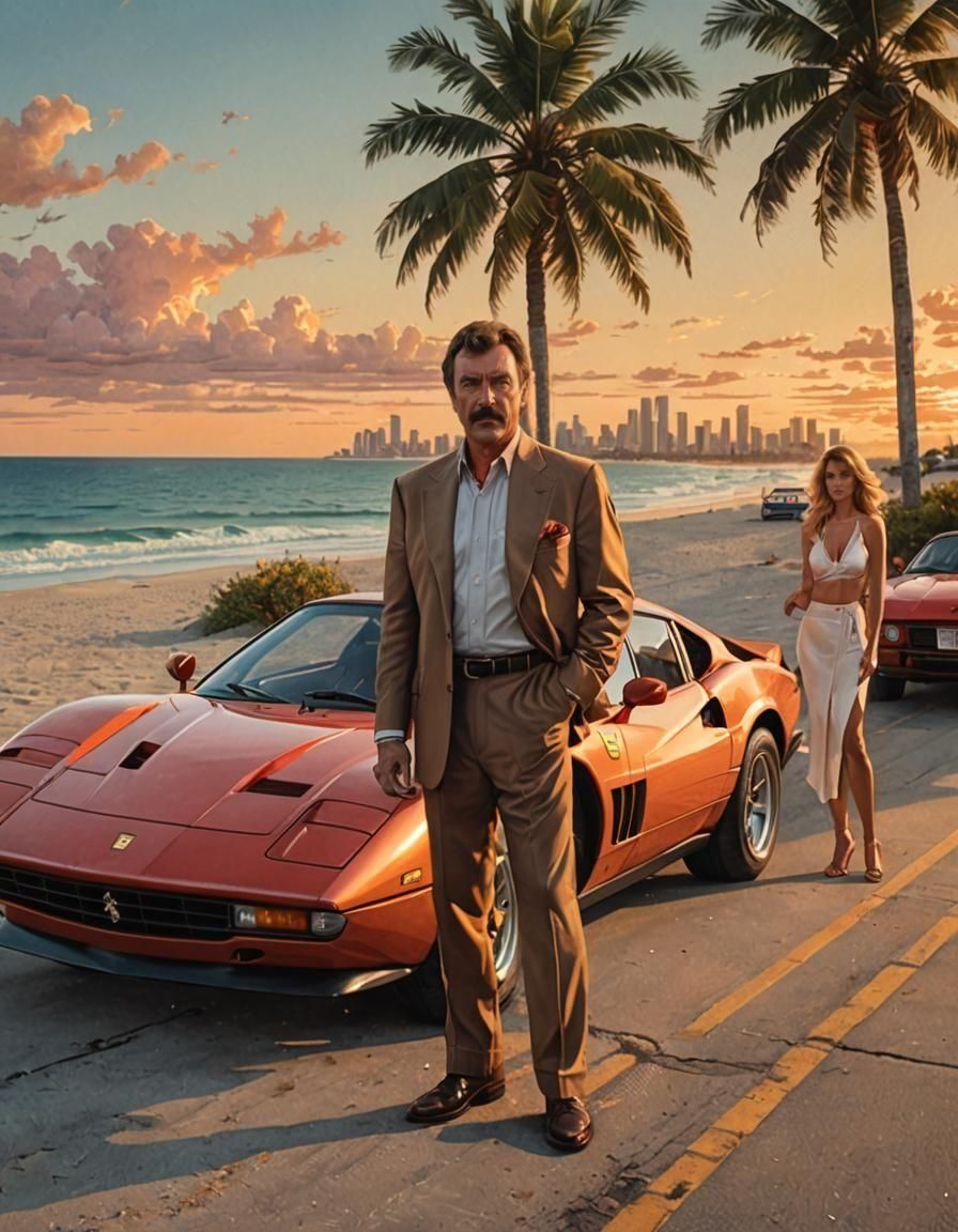 Movie poster. "Magnum Returns" Full Figure. Tom selleck magn...