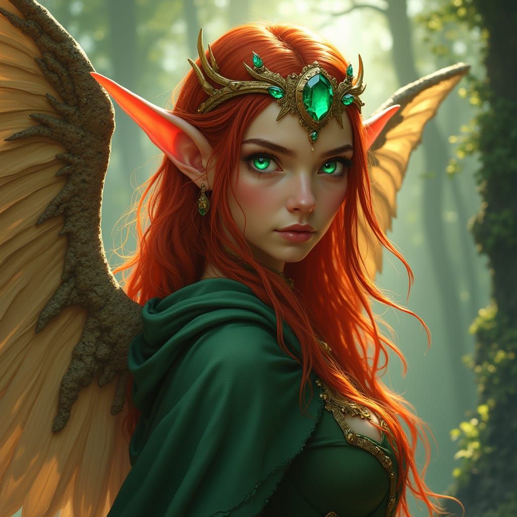 Ethereal Elven Warrior in Vibrant Colors