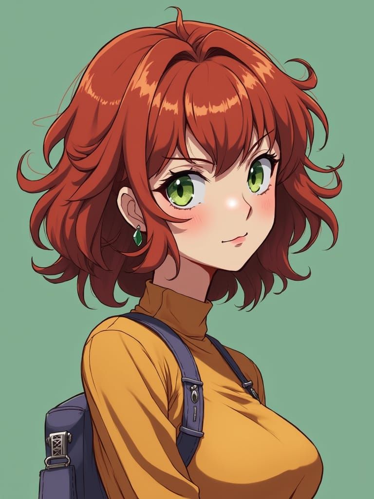 Anime Trans Woman Portrait in Playful Biomechanical Style