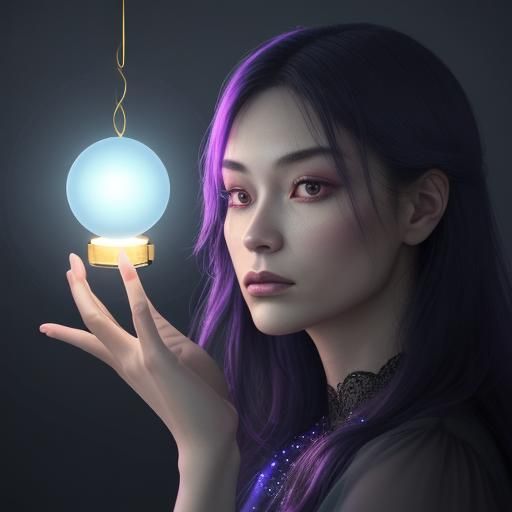 Glowing Orb in Hand: Moody Digital Art