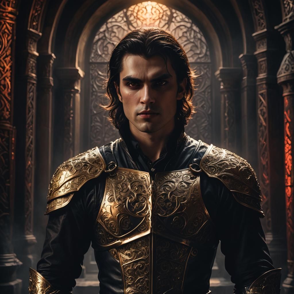 Vampire Hero Portrait in Dark Fantasy Style