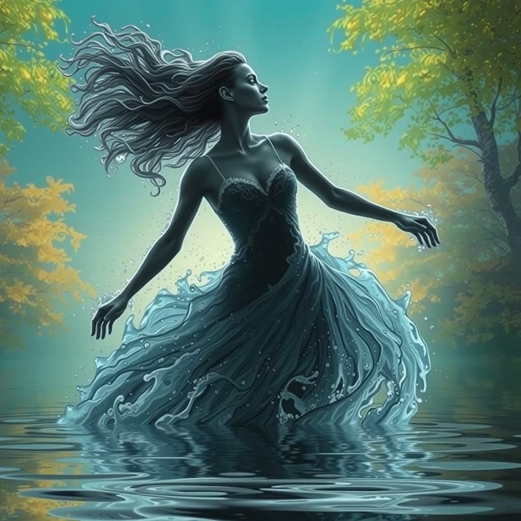 Water Goddess in Iridescent River