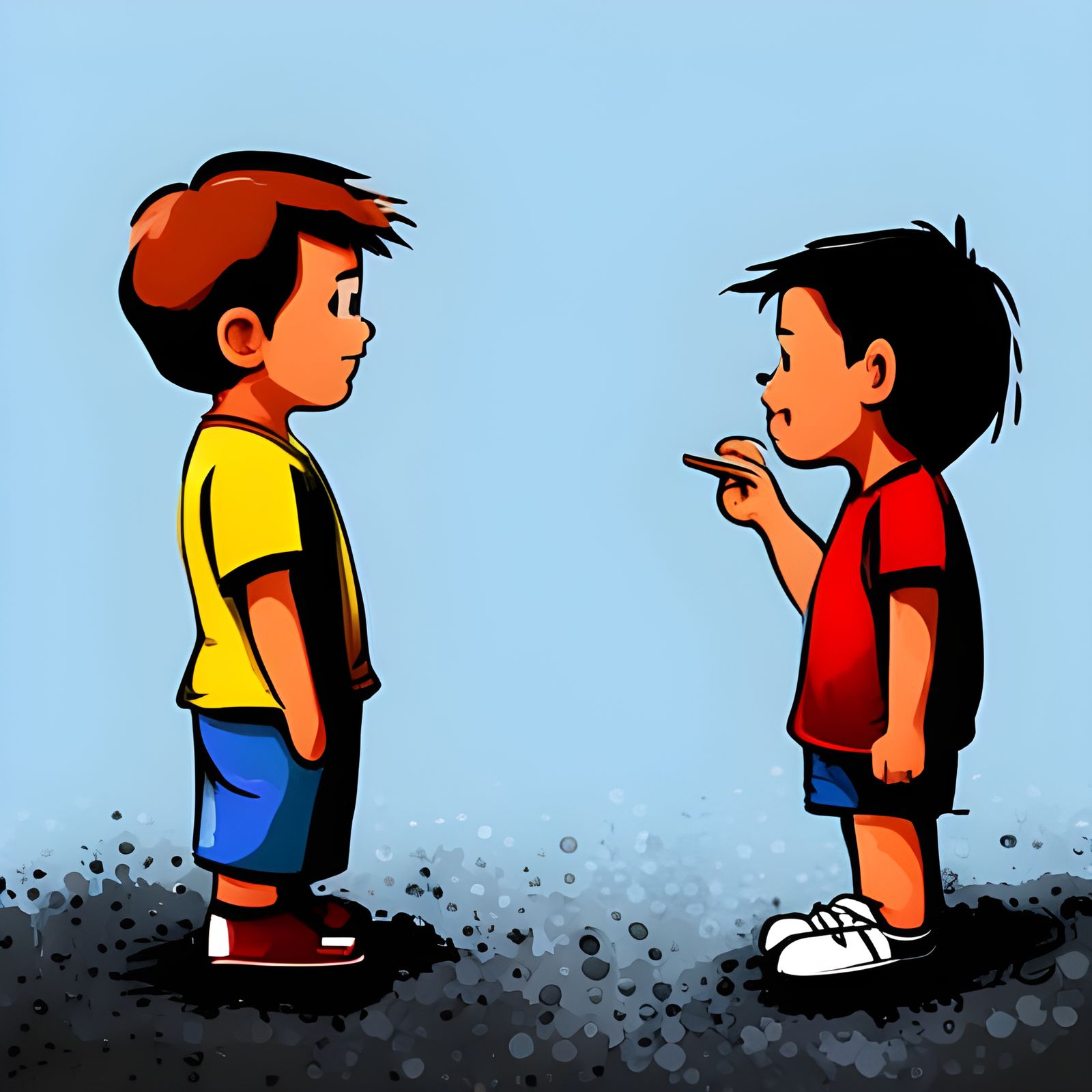 Nostalgic Concept Art of Childhood Best Friends