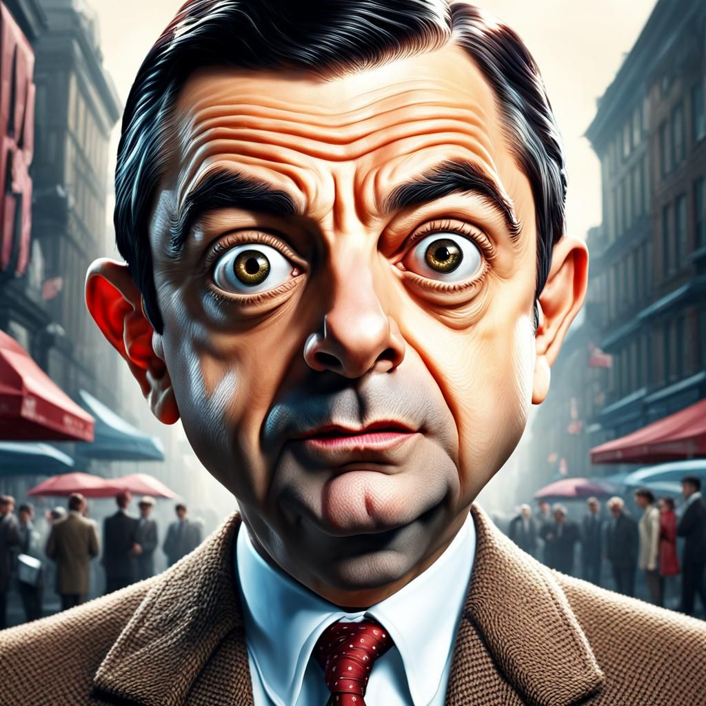 Mr. Bean Alien Invasion: Hyperrealistic Cinematic Art