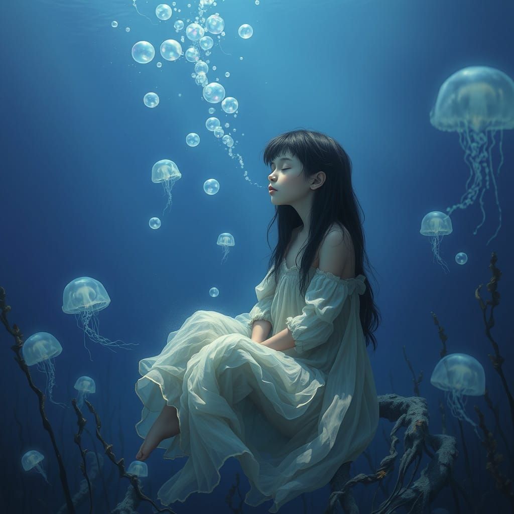 Girl's Memories Rise from the Ocean Floor in Vibrant, Ethere...