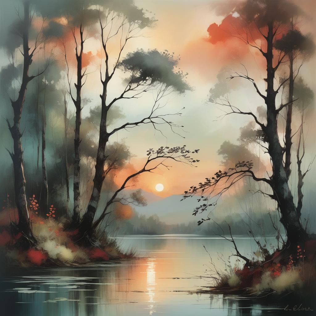 summer on a lake & forest