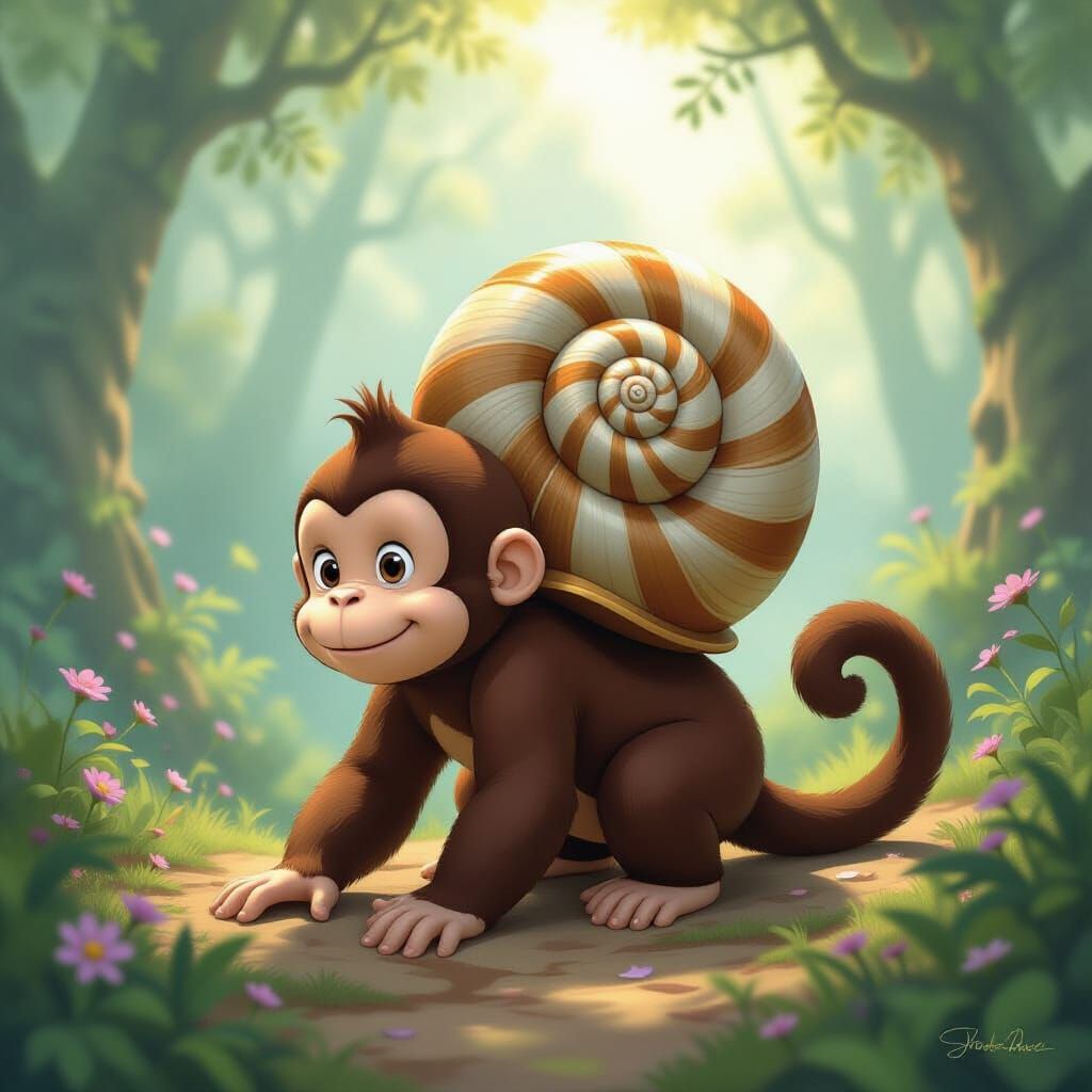 Curious George's Mystical Snail Shell Journey