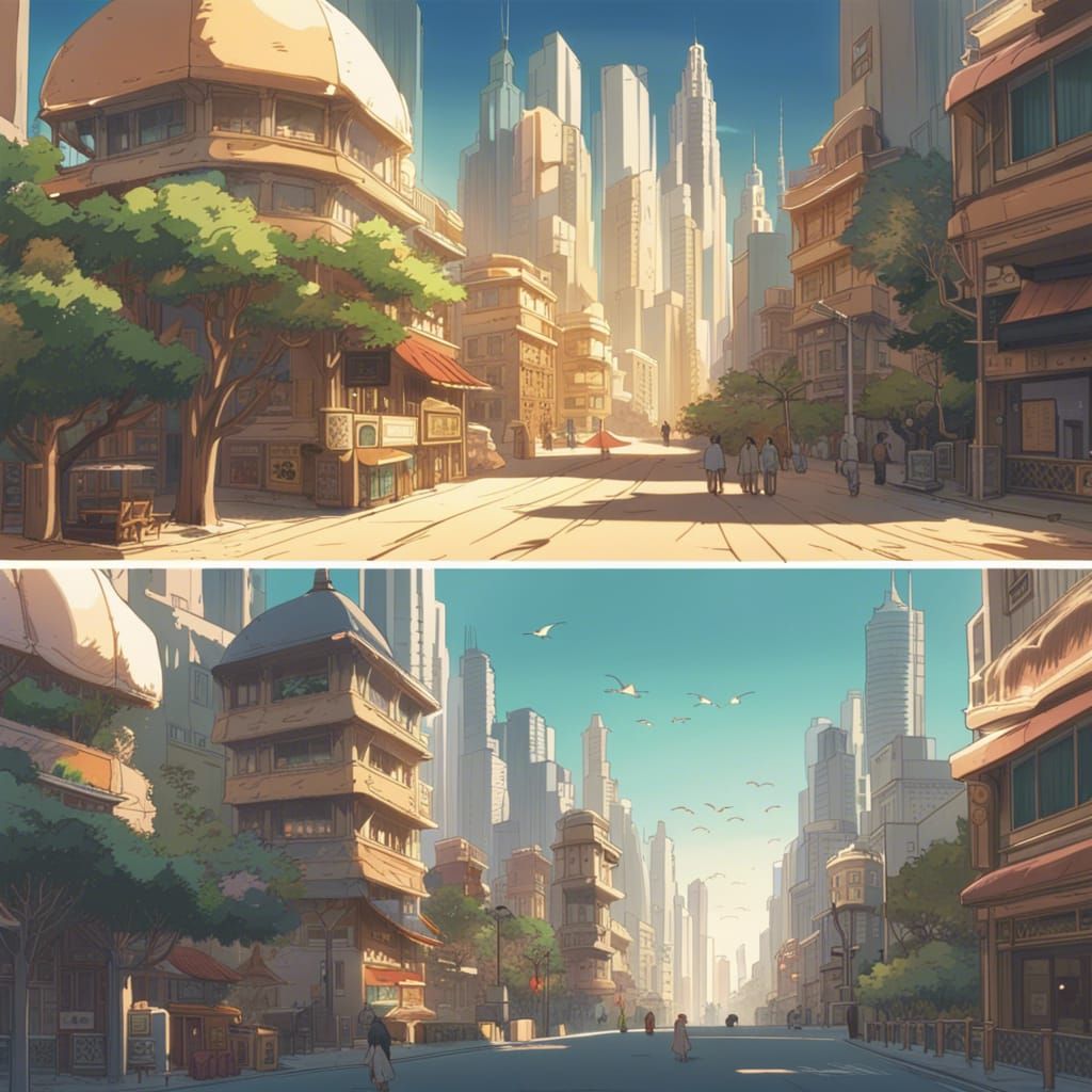 Dubai Cityscape in Anime Style
