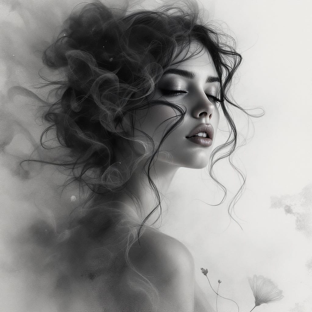 Ethereal Dreamscapes in Charcoal and Mist
