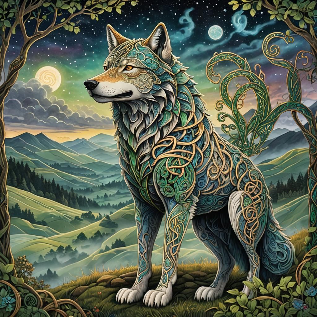 Celtic knot Wolf